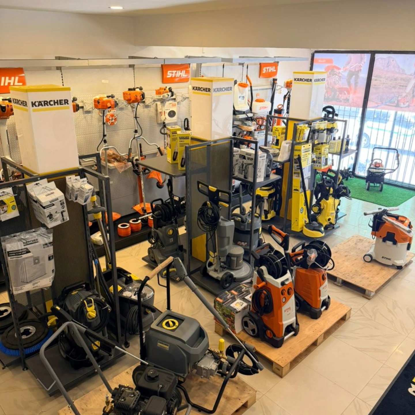 A mechanic's workshop with tools.